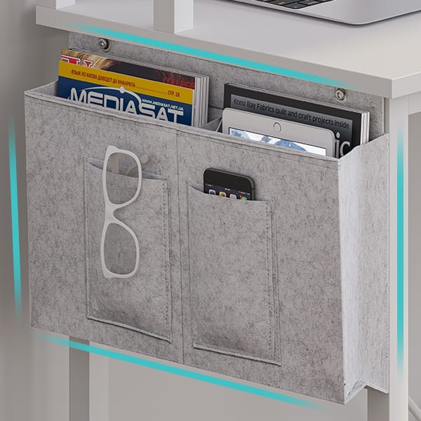 L Shaped Reversible Gaming Desk With LED Lights White