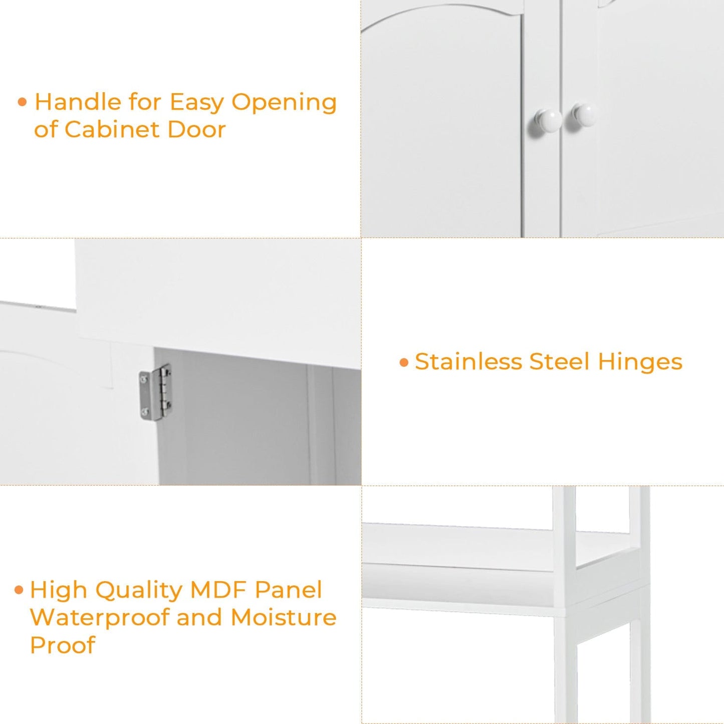 Multifunctional Storage Cabinet with Microwave Space White
