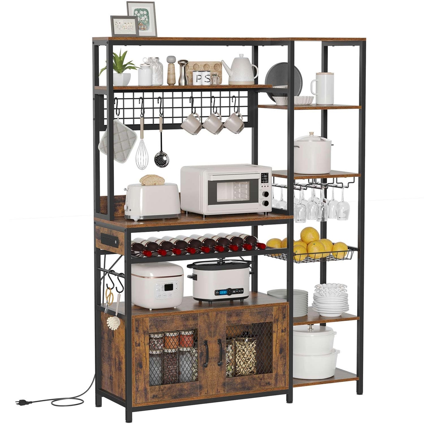 Coffee Bar Bakers Rack Brown