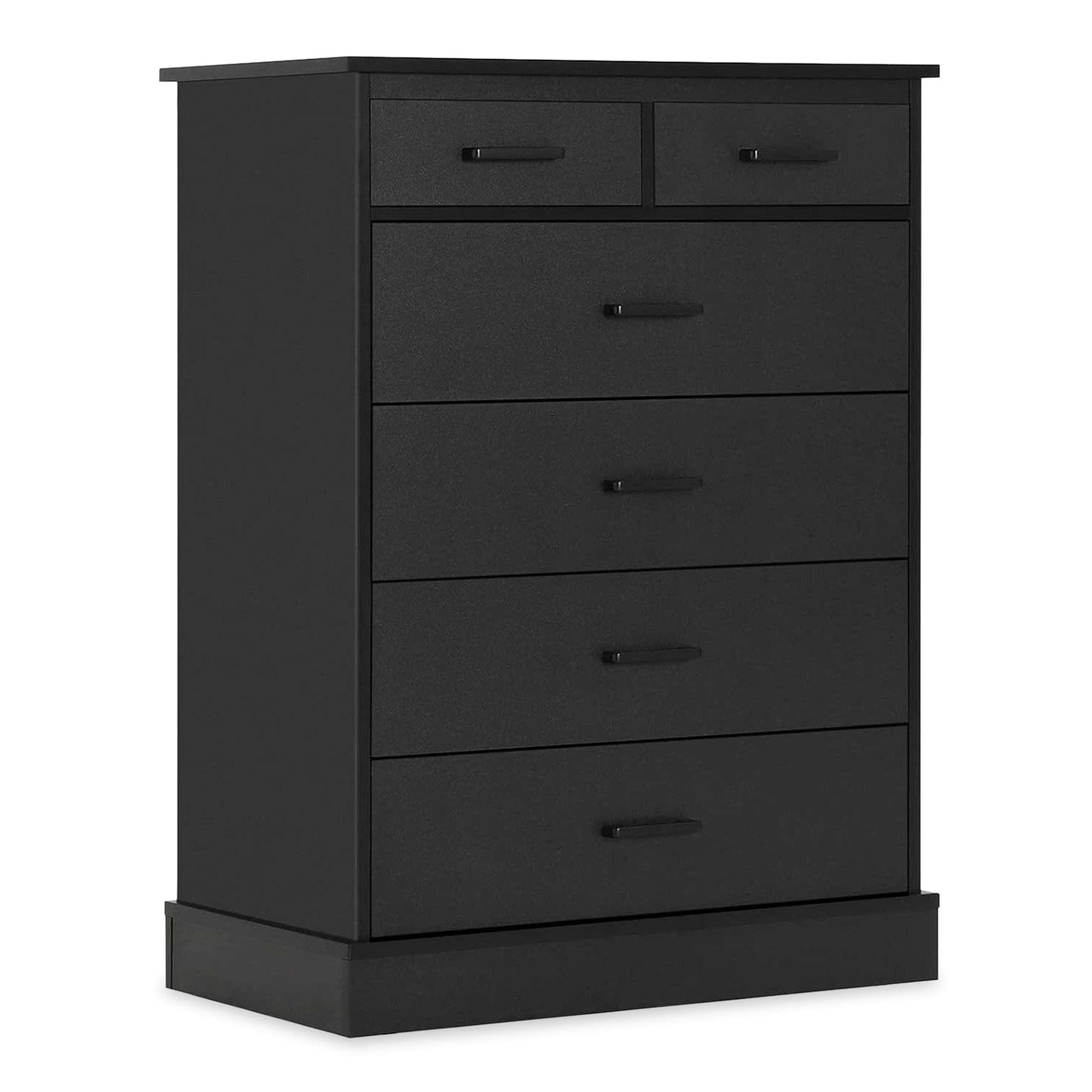 Tall Dresser with 6 Storage Drawers Sturdy Base Black