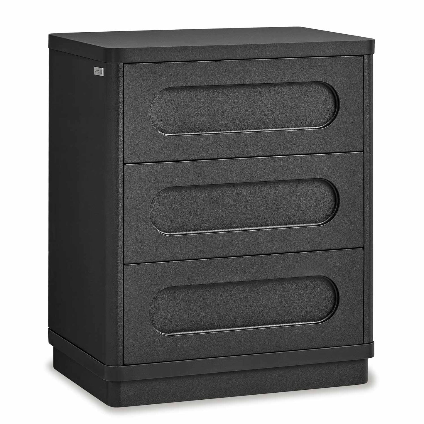 Nightstand with 3 Drawers Black