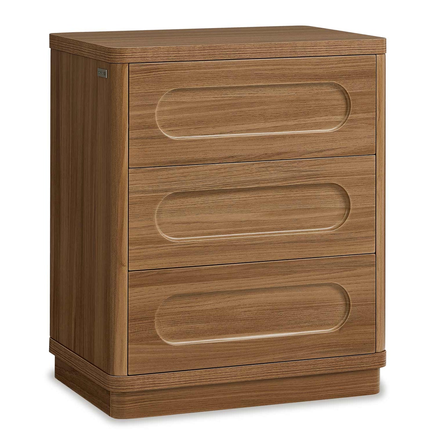 Nightstand with 3 Drawers Oak Brown