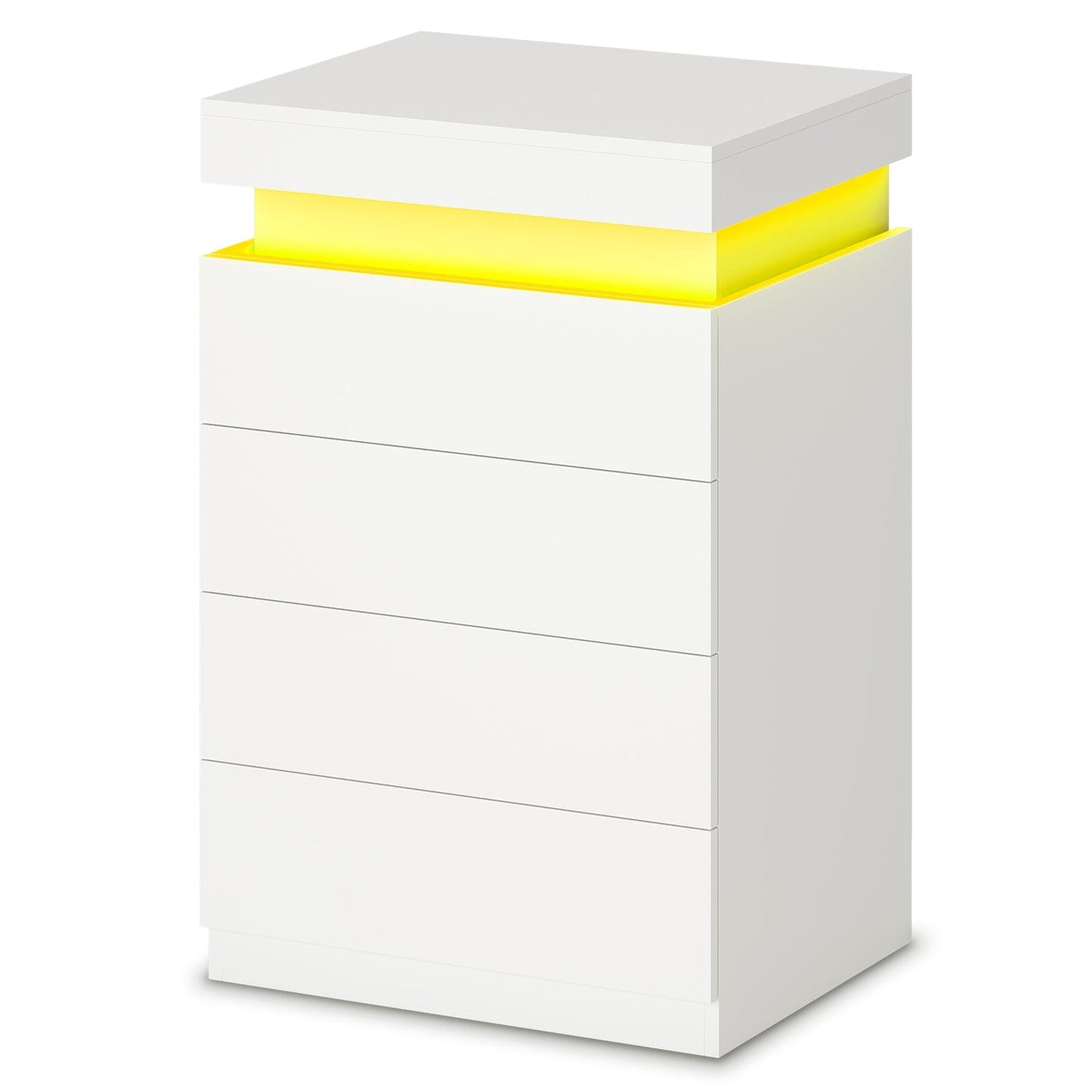 Nightstand with Sliding Top and 4 Drawers White