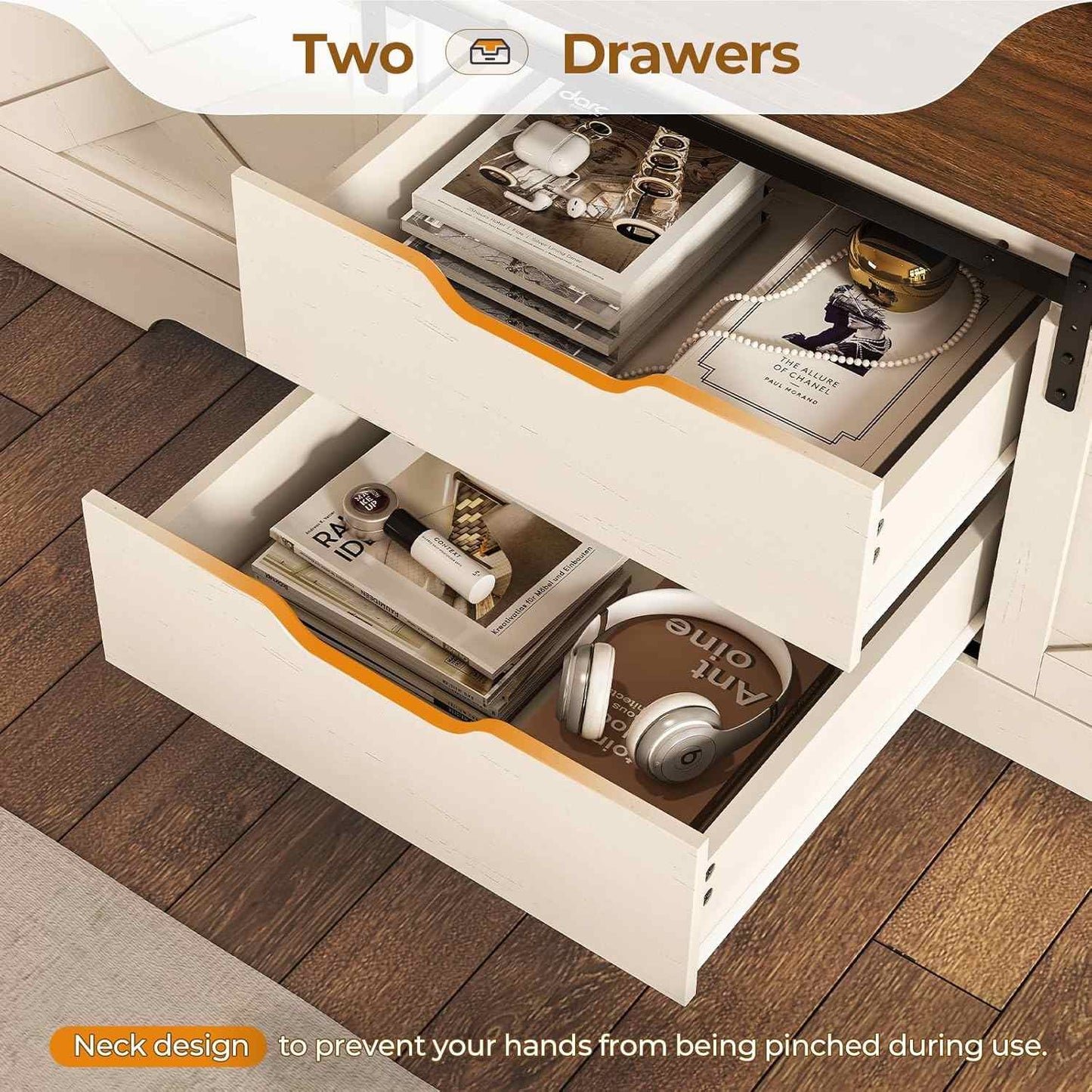 Shoe Benches with Cushion and Sliding Barn Doors White