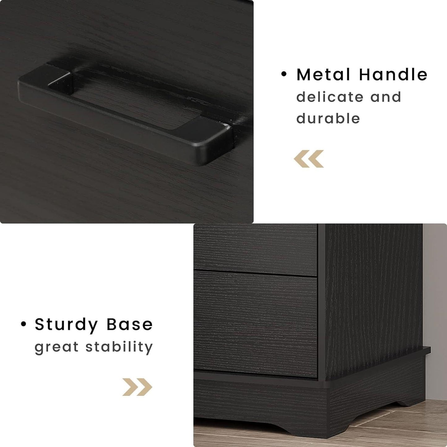 6 Drawers Dresser with Vertical Large Storage Black