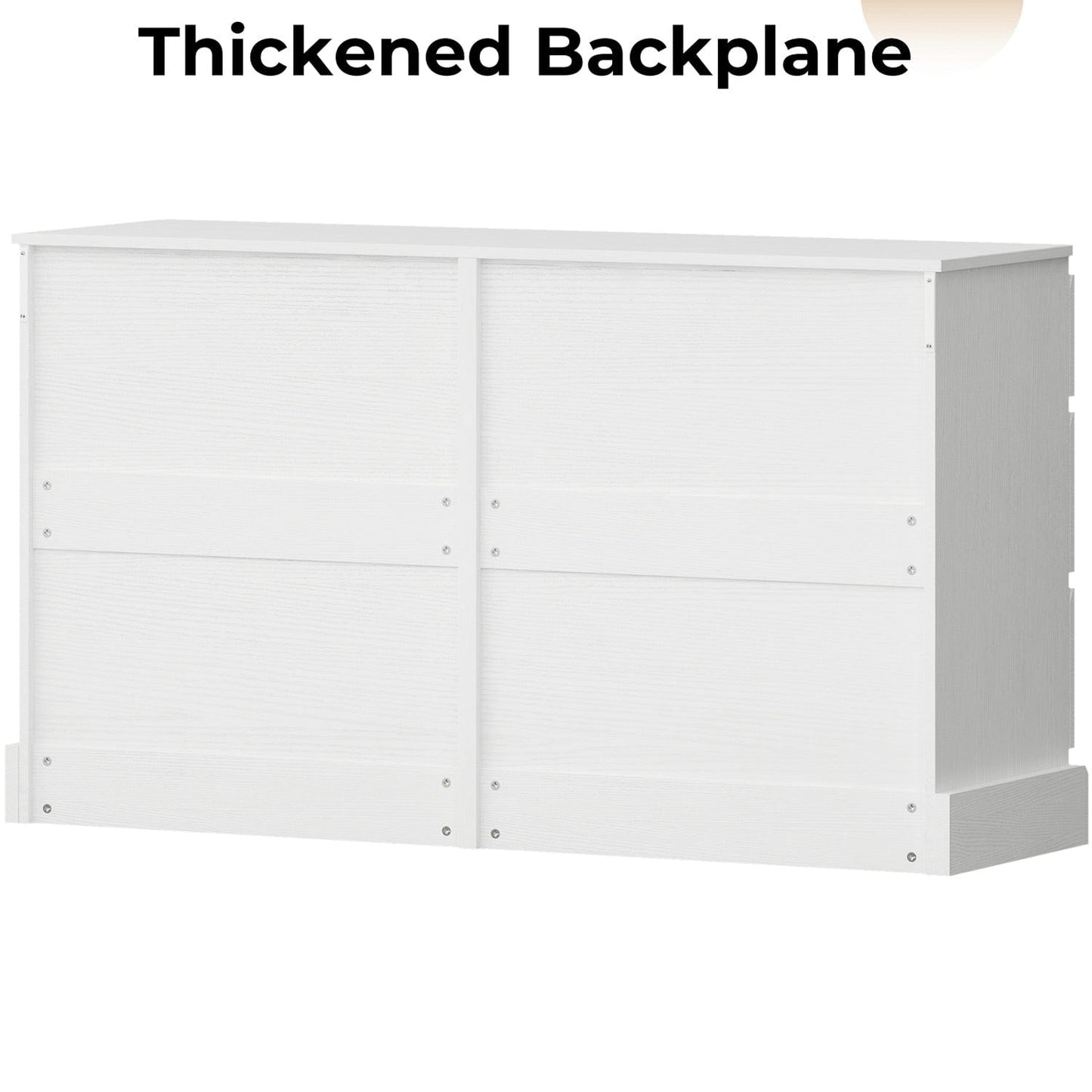 51.5 Inches Wide Dresser with 6 Drawers White