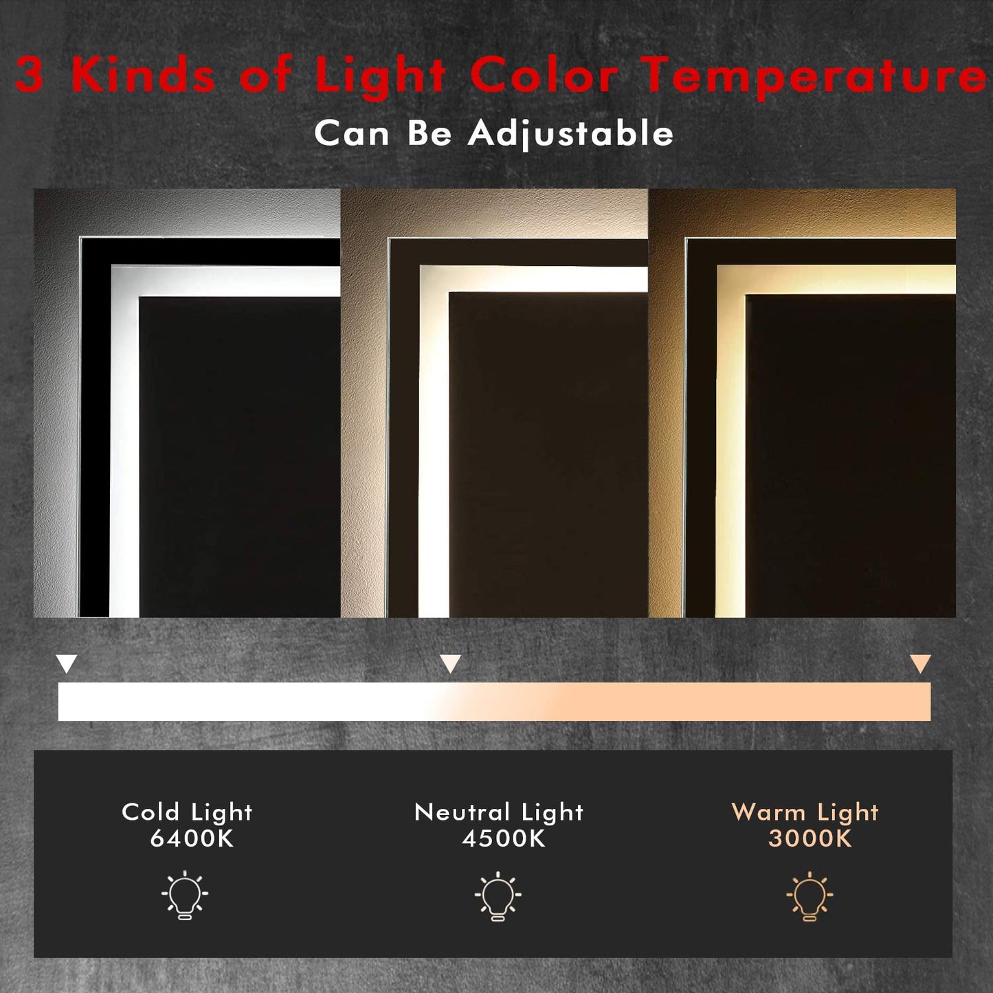 2 Doors LED Medicine Cabinet with Mirror White
