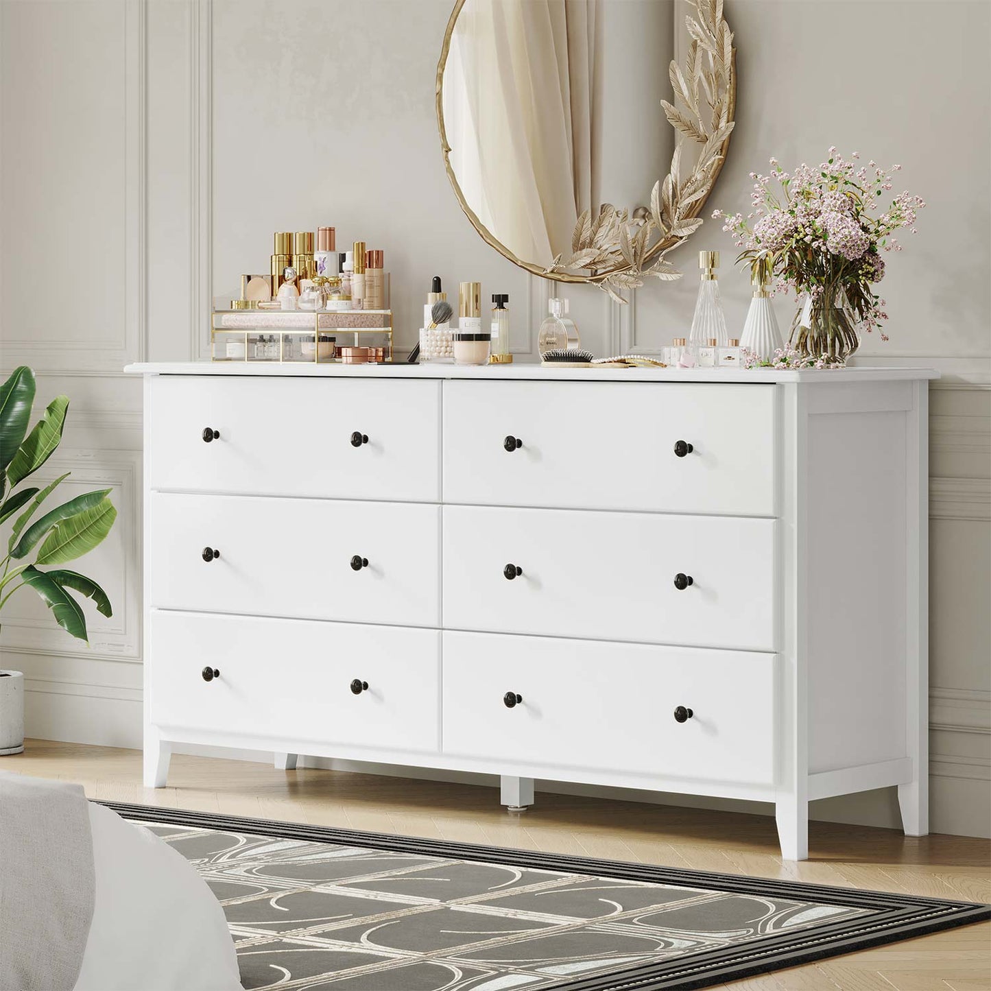 6 Drawers Dresser with Large Capacity White