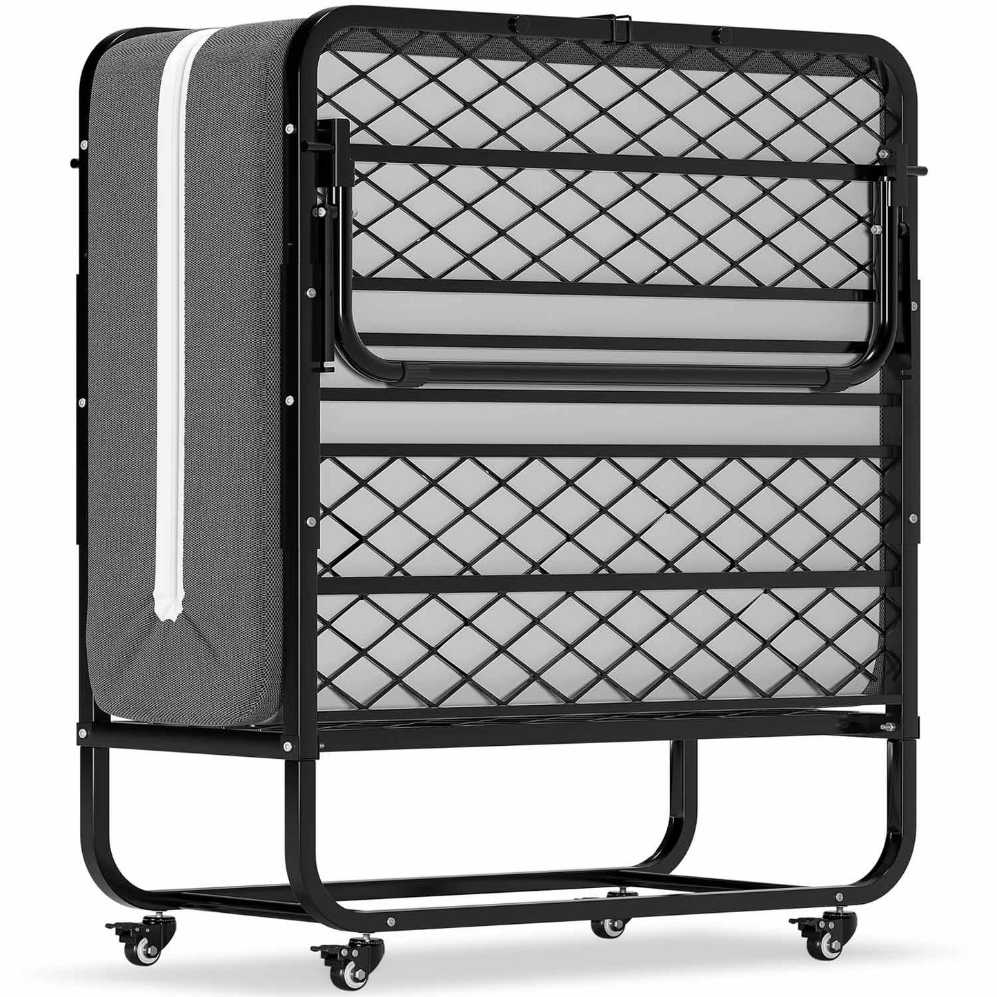 Twin Size Folding Bed with Memory Foam Mattress Black