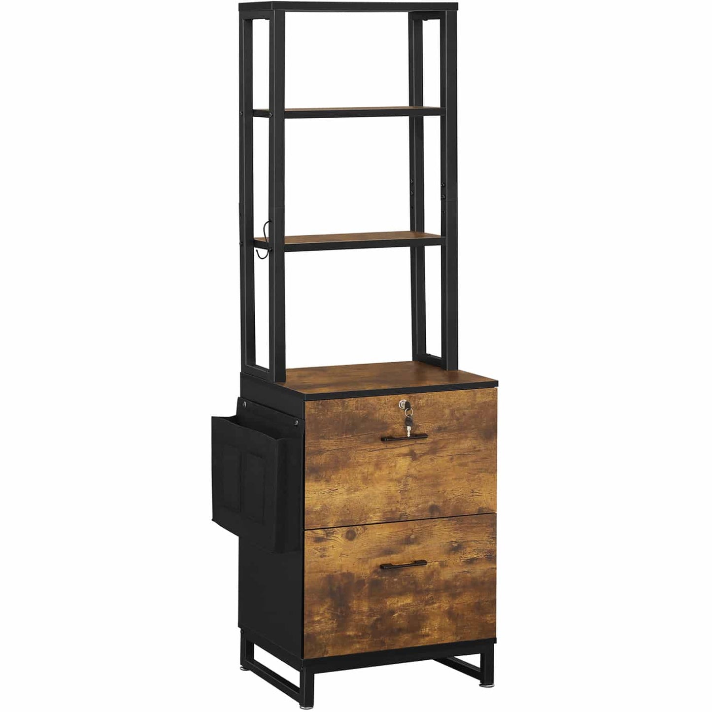 File Cabinet with 2 Drawers Brown