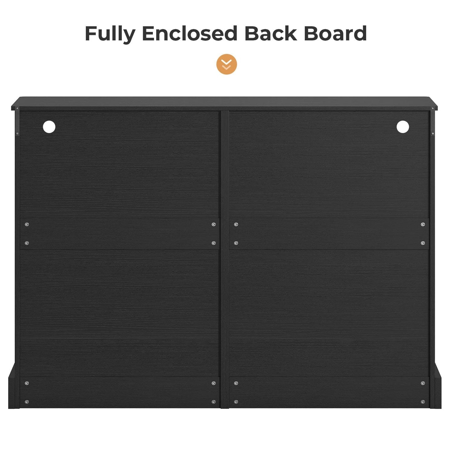 6 Drawers Dresser with  LED Lights Charging Station Black
