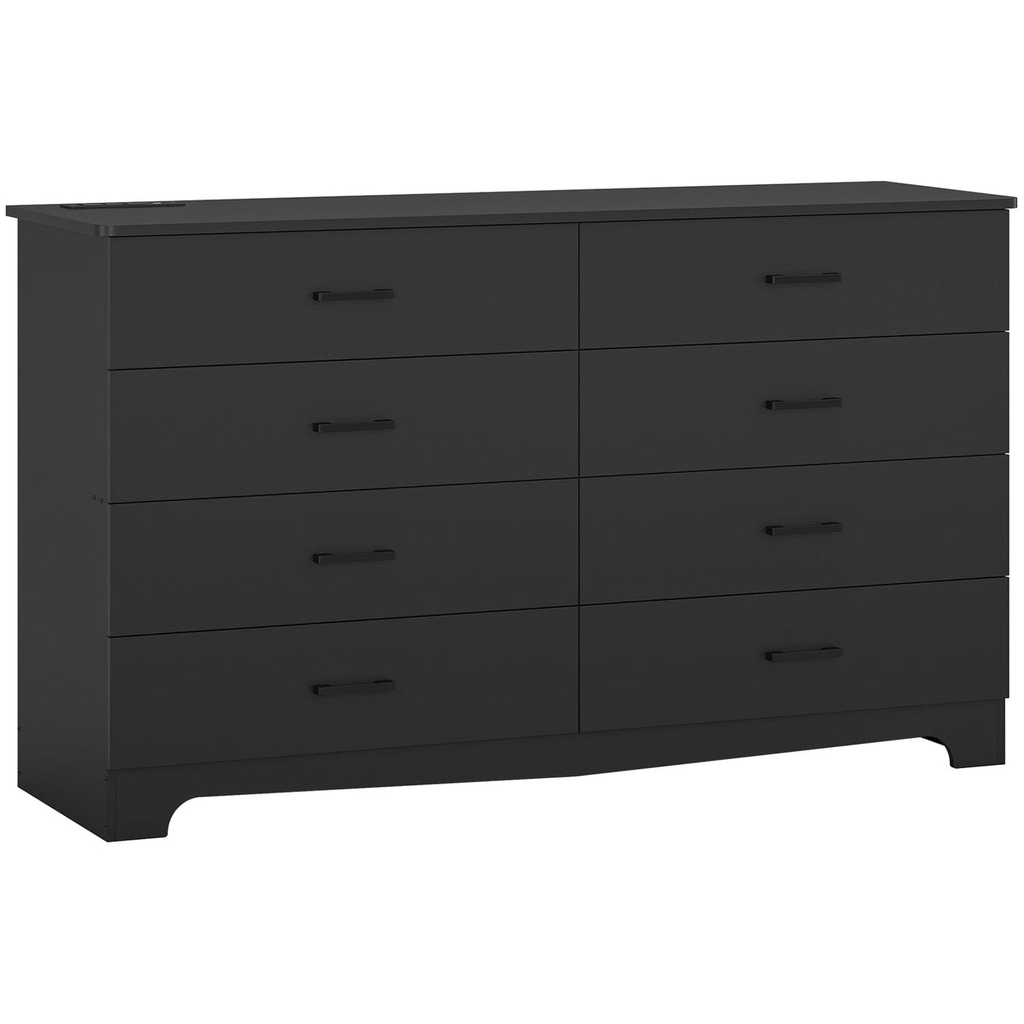 55.1 Inches 8 Drawers Dresser Black