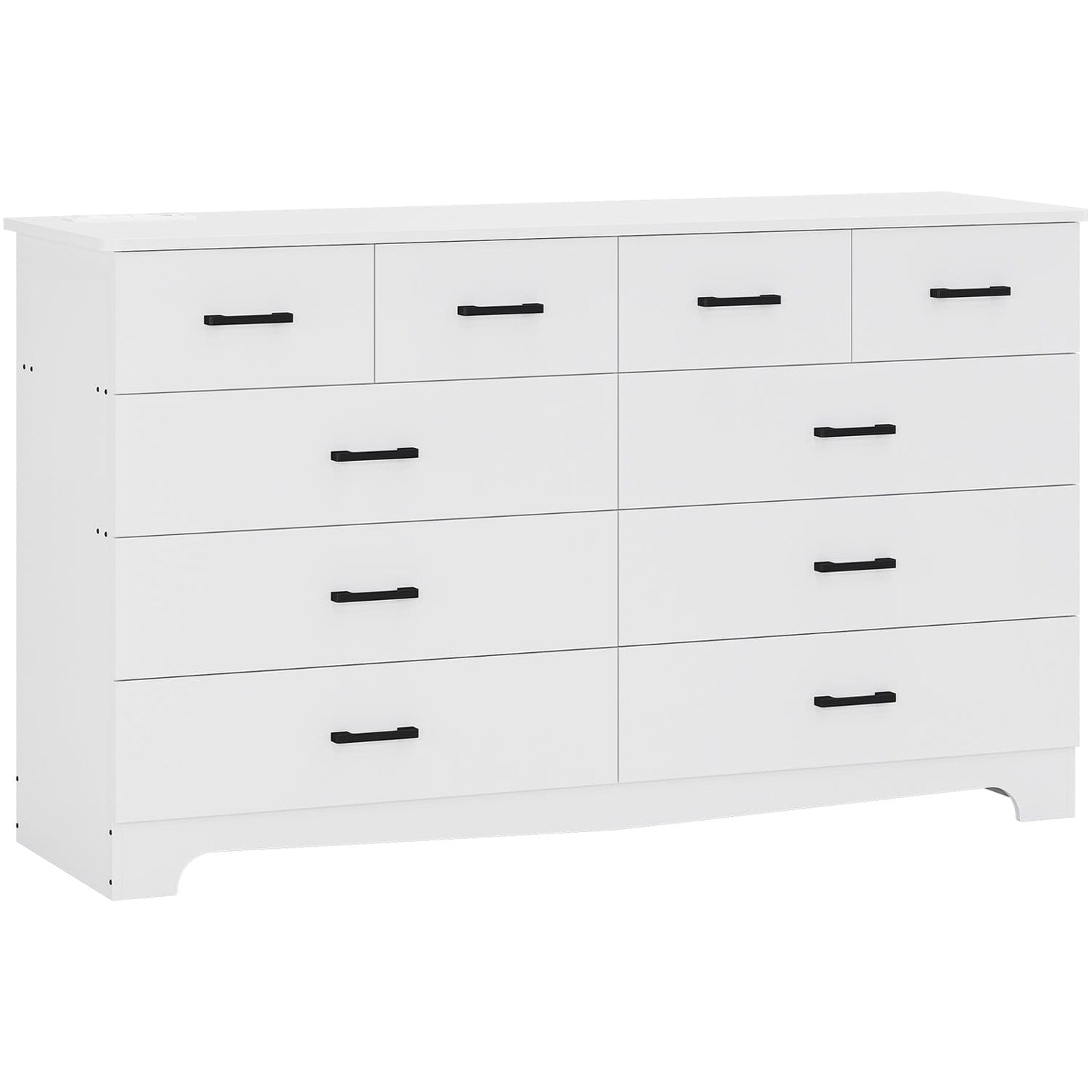 55.1 Inches Dresser with 10 Storage Drawers White