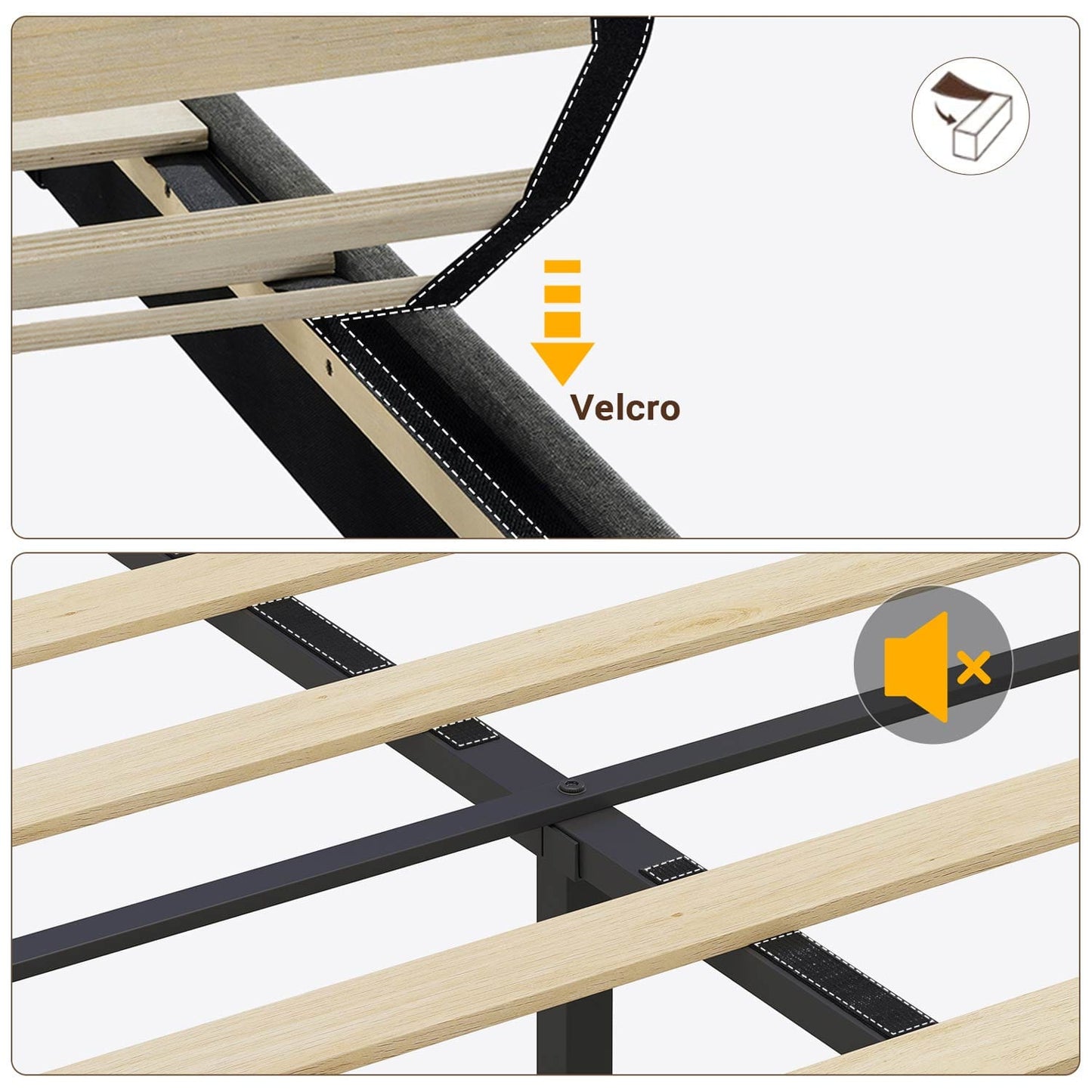 Linen LED Bed Frame with Storage Headboard Black