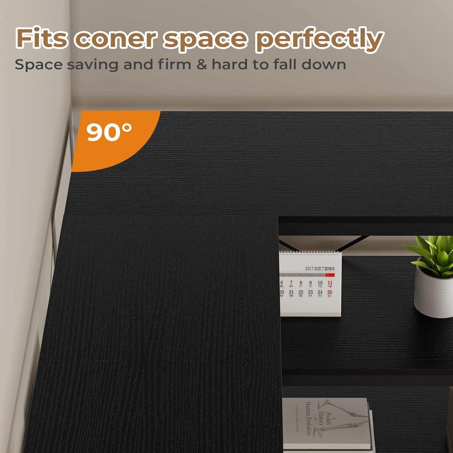 7-Tier Industrial Convertible Bookshelf with 6 Fabric Drawers Black