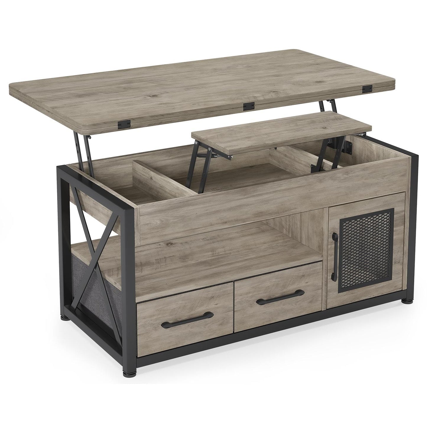 40in Lift Top Coffee Table Grey