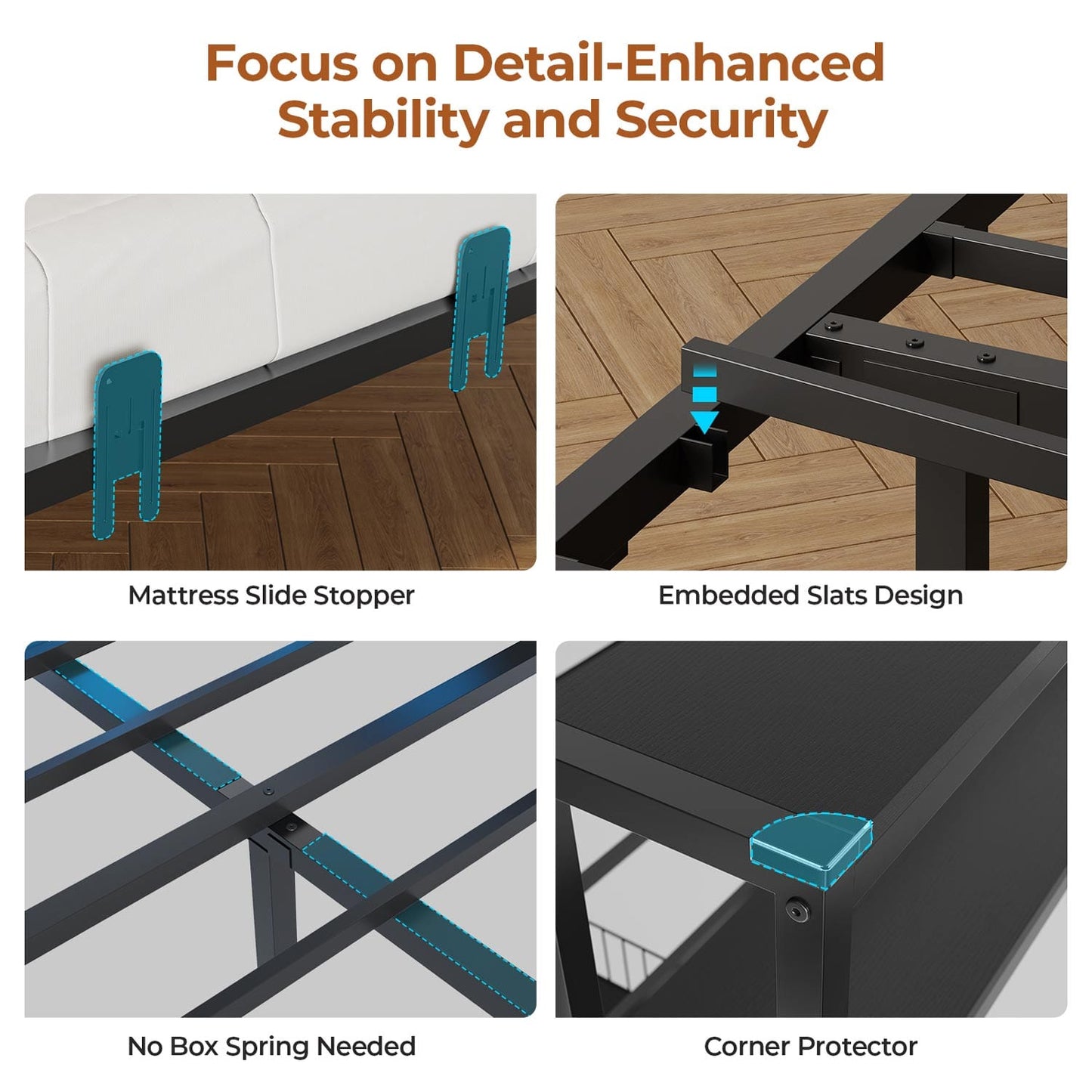 Full Size Daybeds with Charging Station and Storage Shelves Black