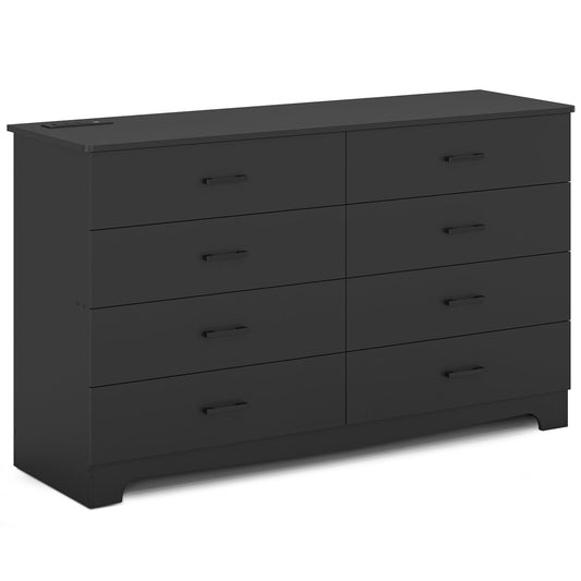 55.1 Inches 8 Drawers Dresser Black