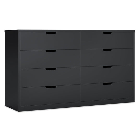 8 Drawers Dresser with Large Capacity Black