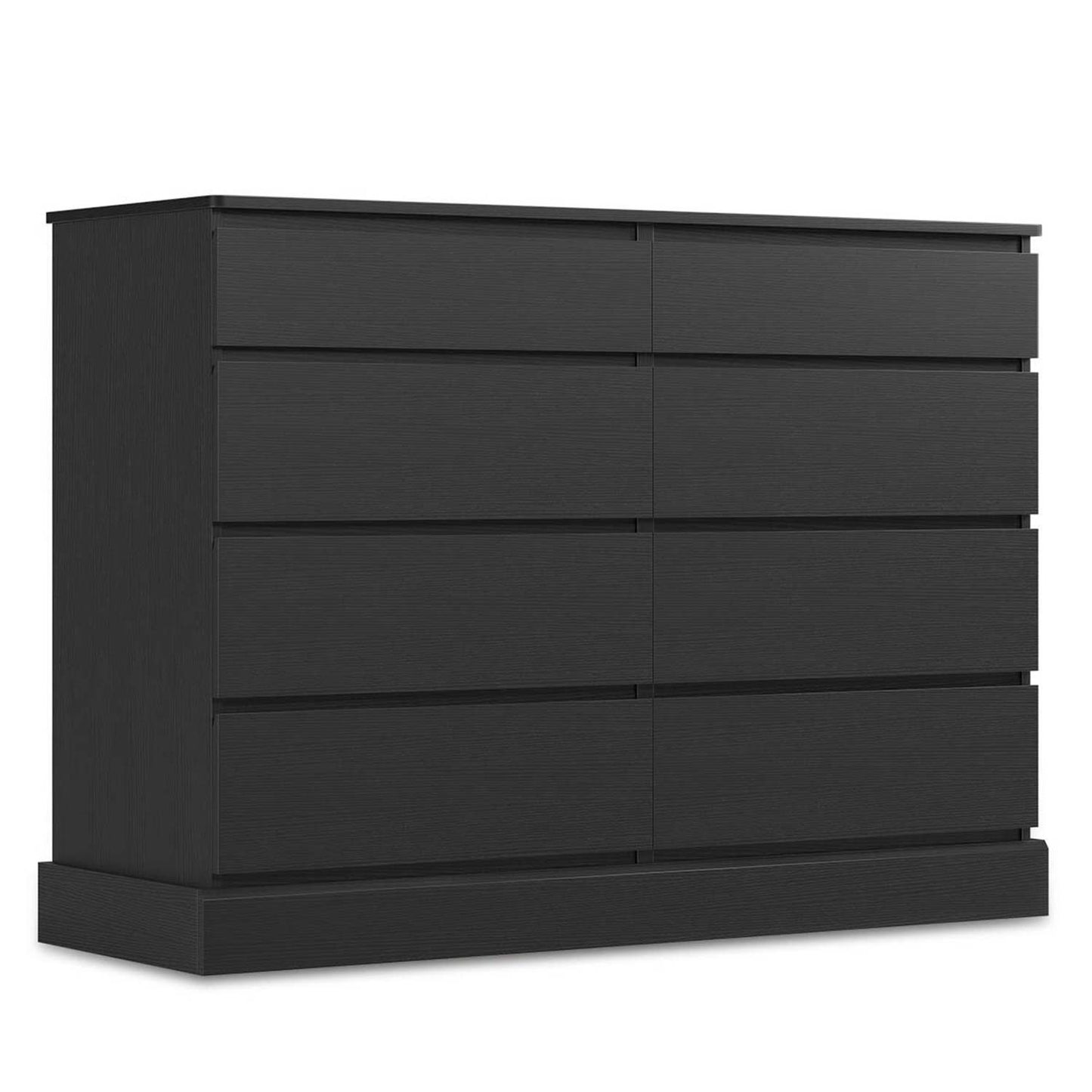 No Handle Design Dresser with 8 Drawers Black