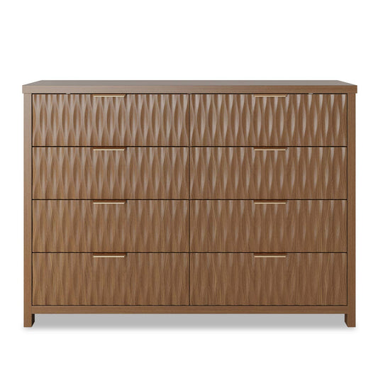 Fluted Dresser with 8 Drawers Brown