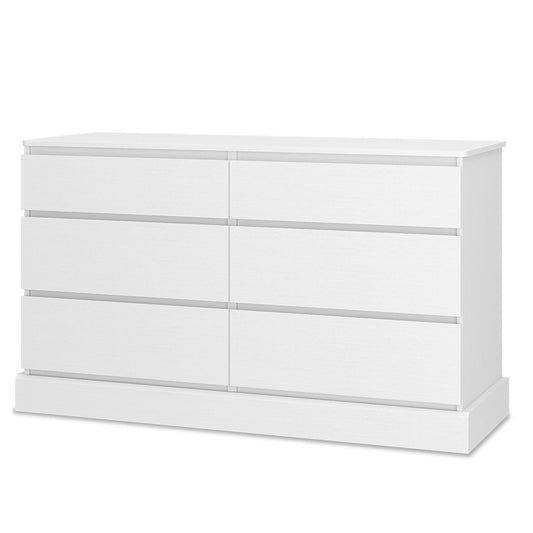 51.5 Inches Wide Dresser with 6 Drawers White