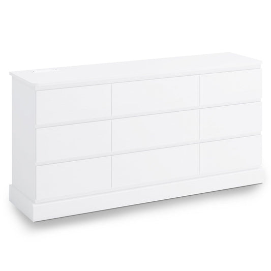61.4 Inches Dresser with Power Outlets White