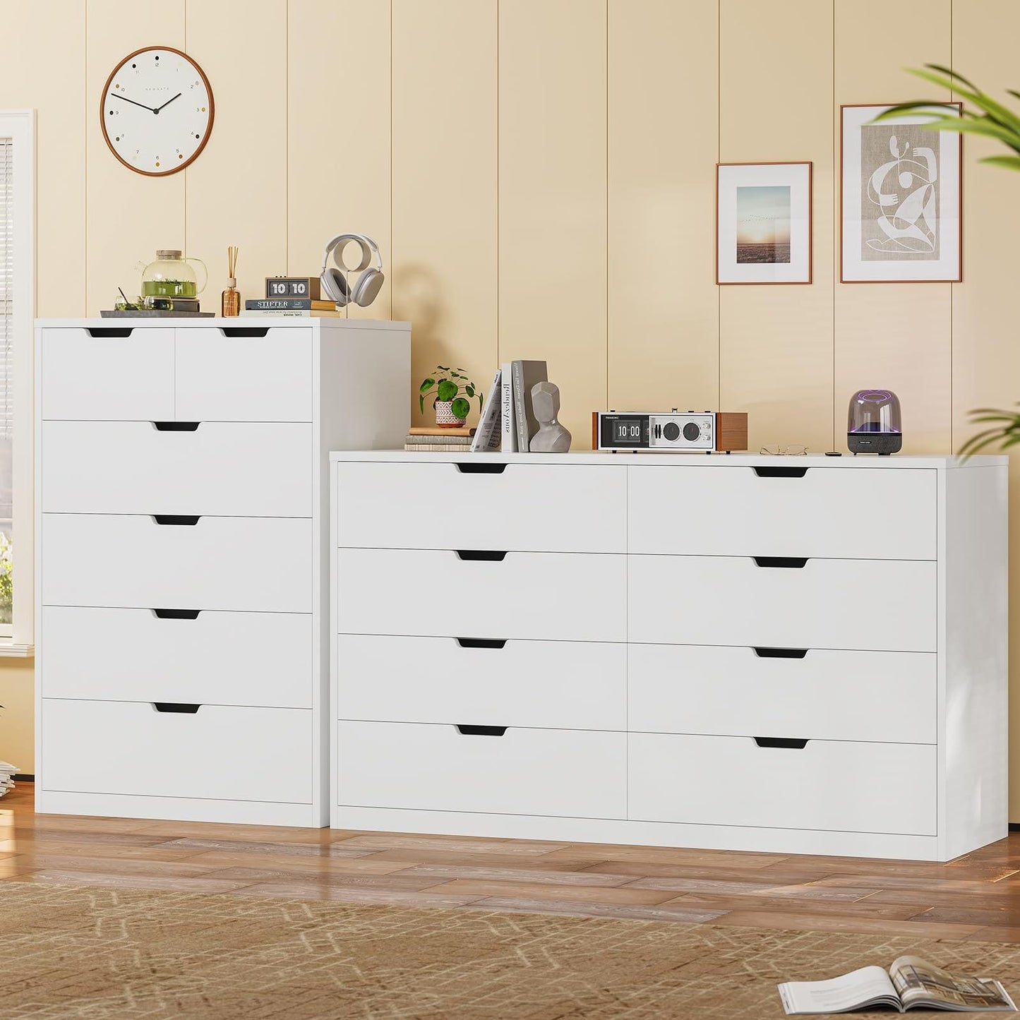 8 Drawers Dresser with Large Capacity White