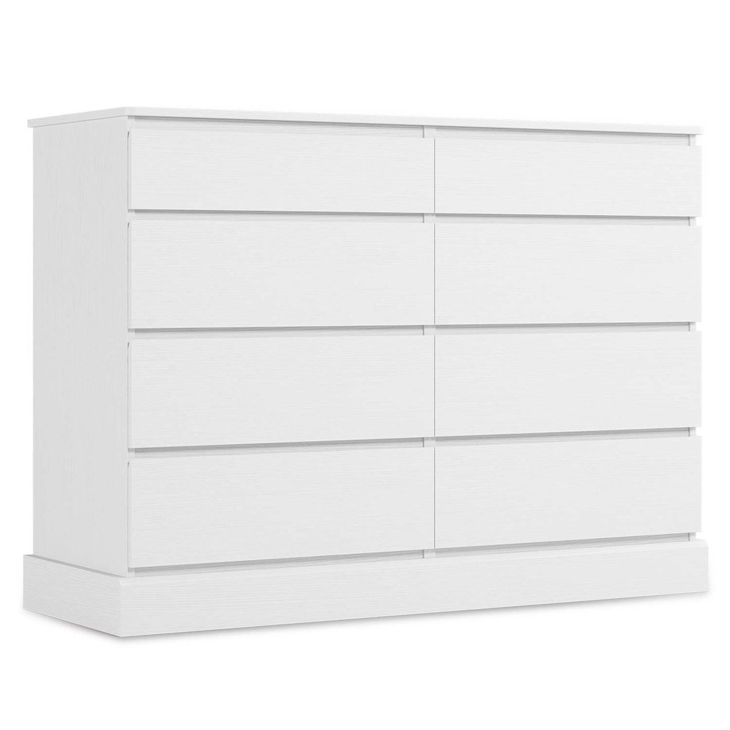 No Handle Design Dresser with 8 Drawers White