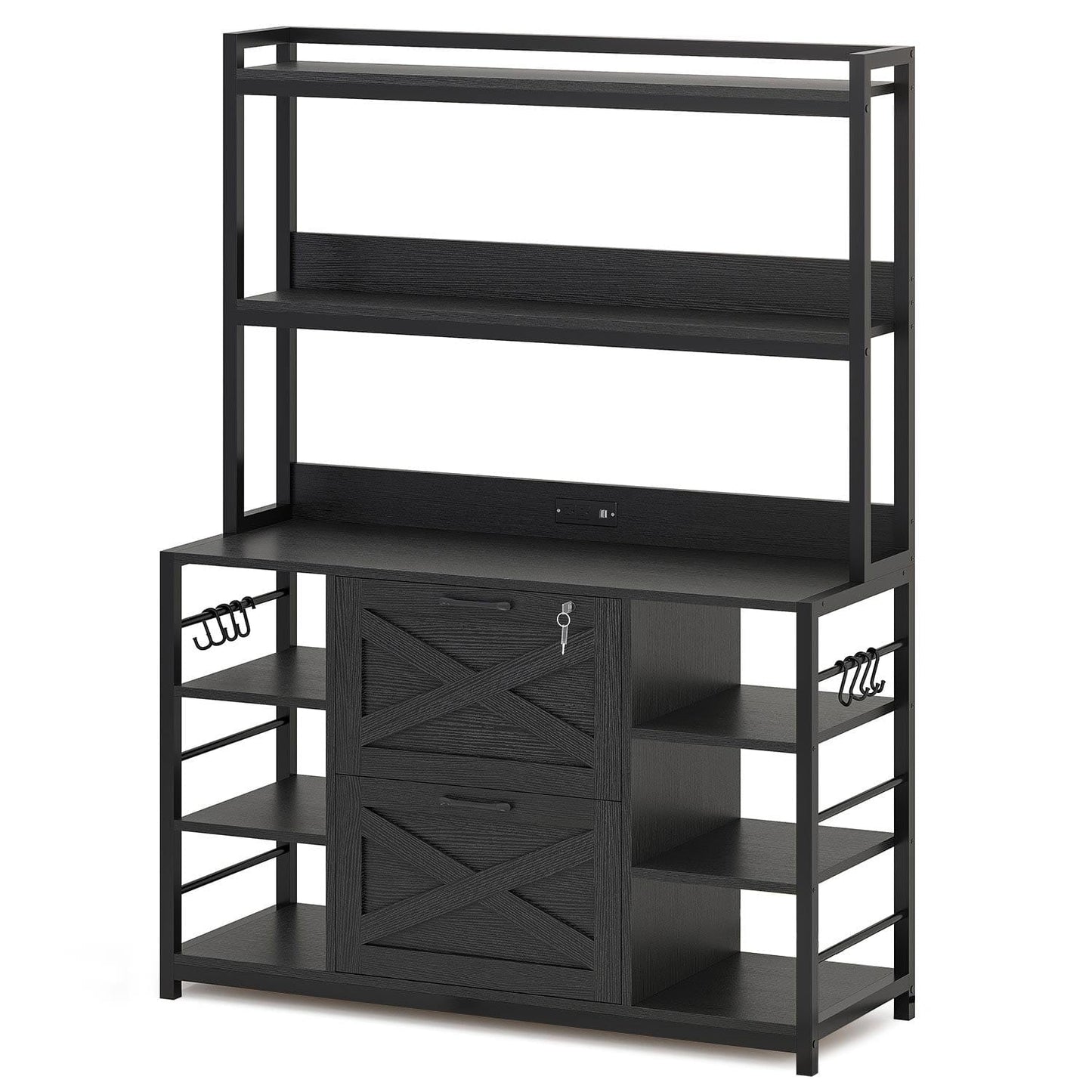 File Cabinet with Lock Black