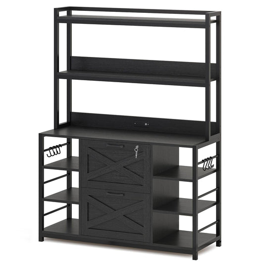 File Cabinet with Lock Black