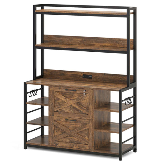 File Cabinet with Lock Brown