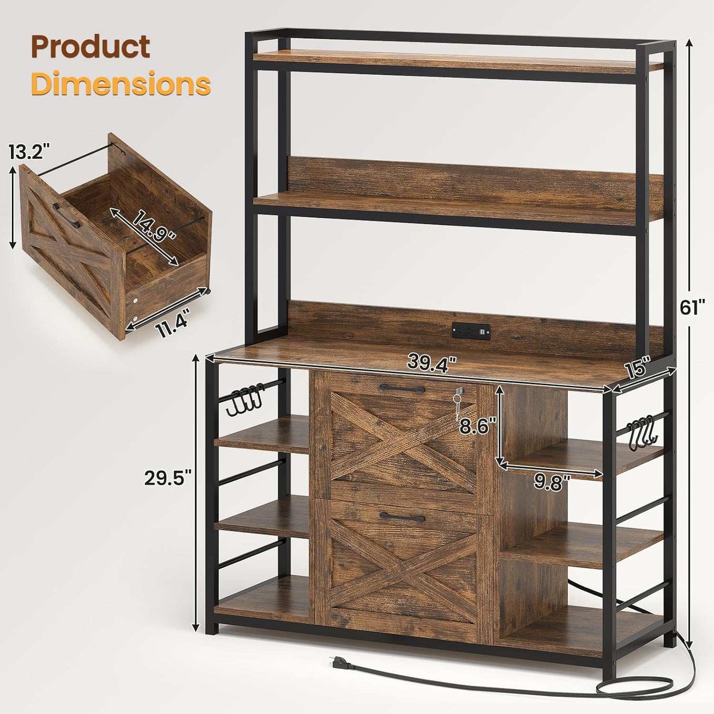 File Cabinet with Lock Brown