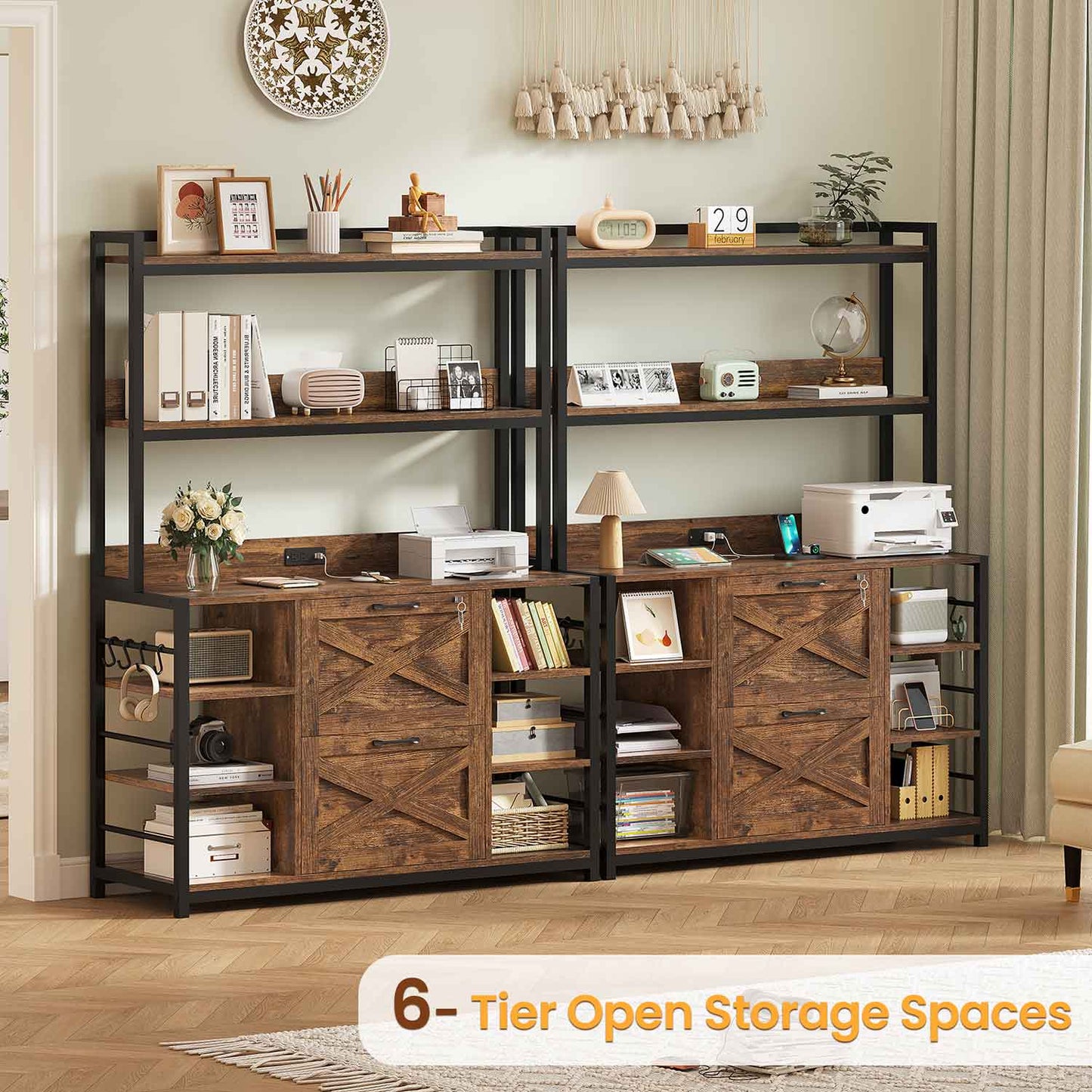 File Cabinet with Lock Brown