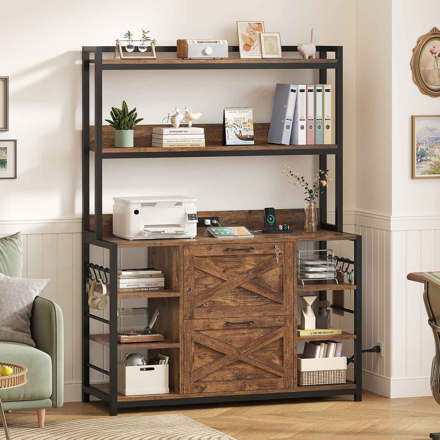 File Cabinet with Lock Brown