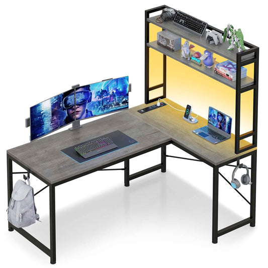 45.3 Inches LED Reversible Gaming Desk Grey