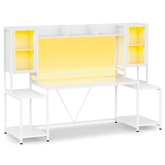 74.8 Inches Ergonomic Gaming Desk White