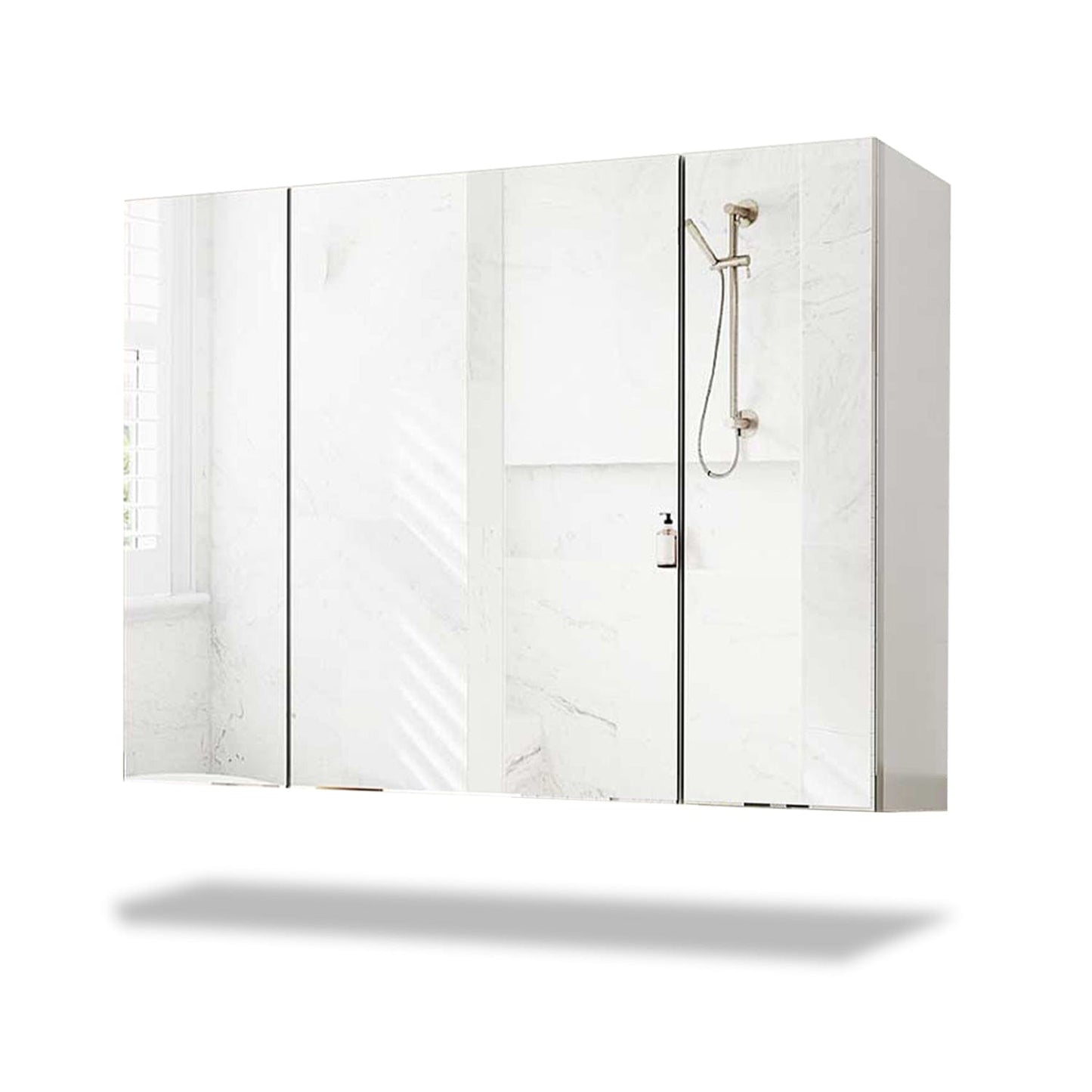3 Doors Medicine Cabinet with Mirror White