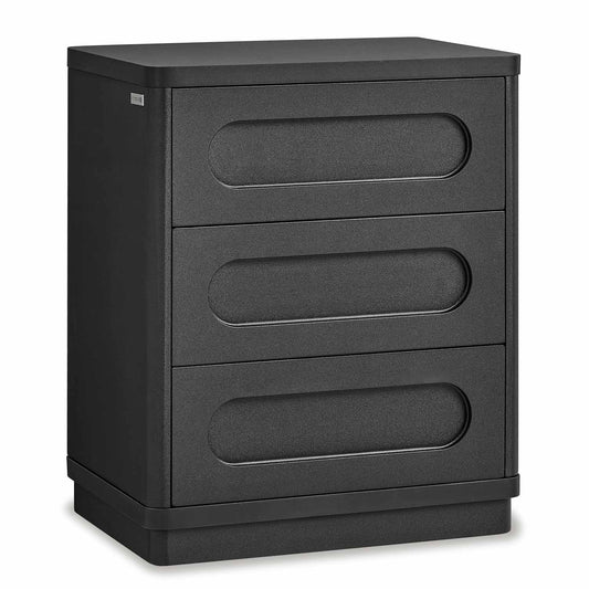 Nightstand with 3 Drawers Black