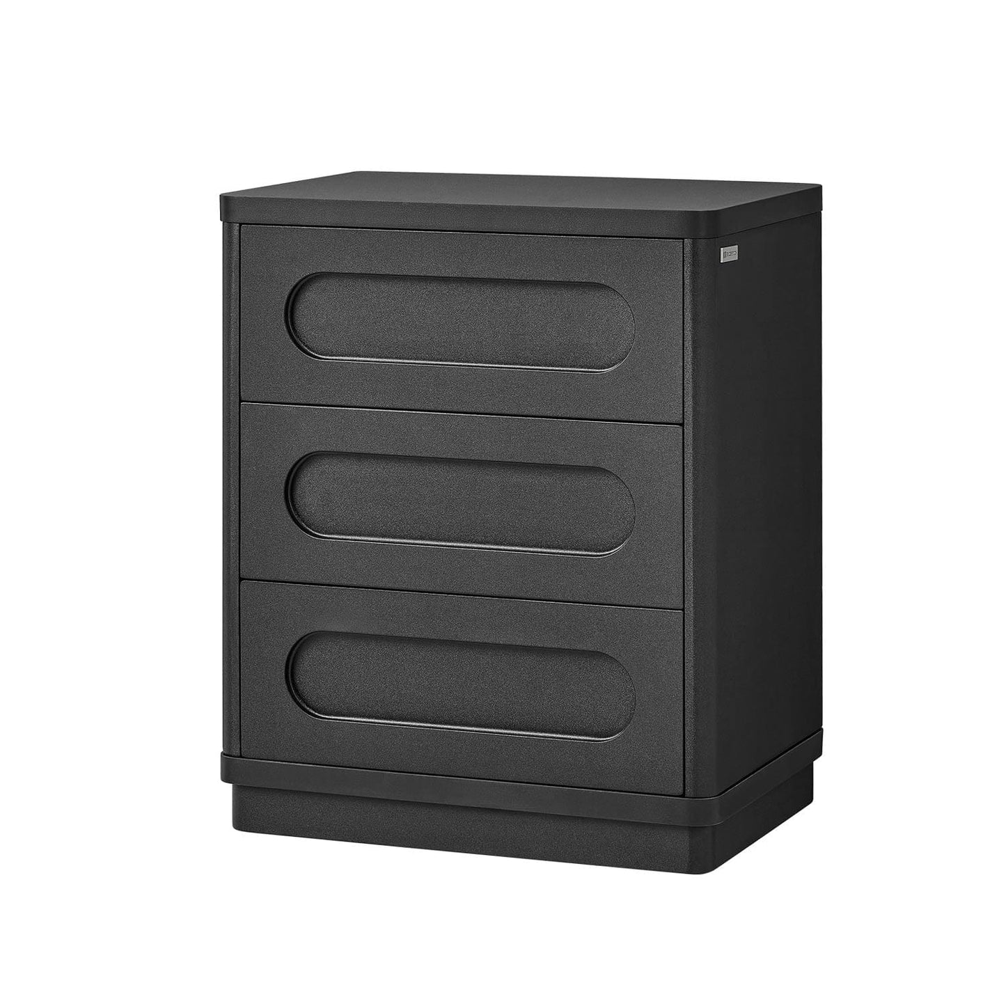 2PCS Nightstand with 3 Drawers Black