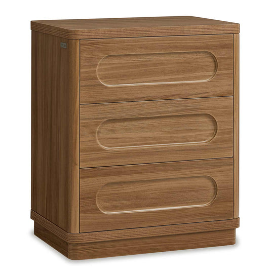 Nightstand with 3 Drawers Oak Brown