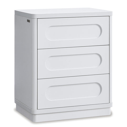 Nightstand with 3 Drawers White