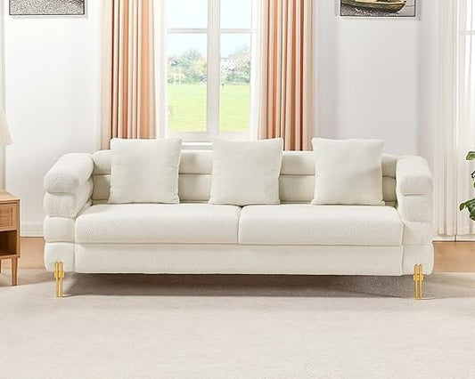 Sikaic 24 Inches Extra Deep Seat Sectional Modern Sofa White