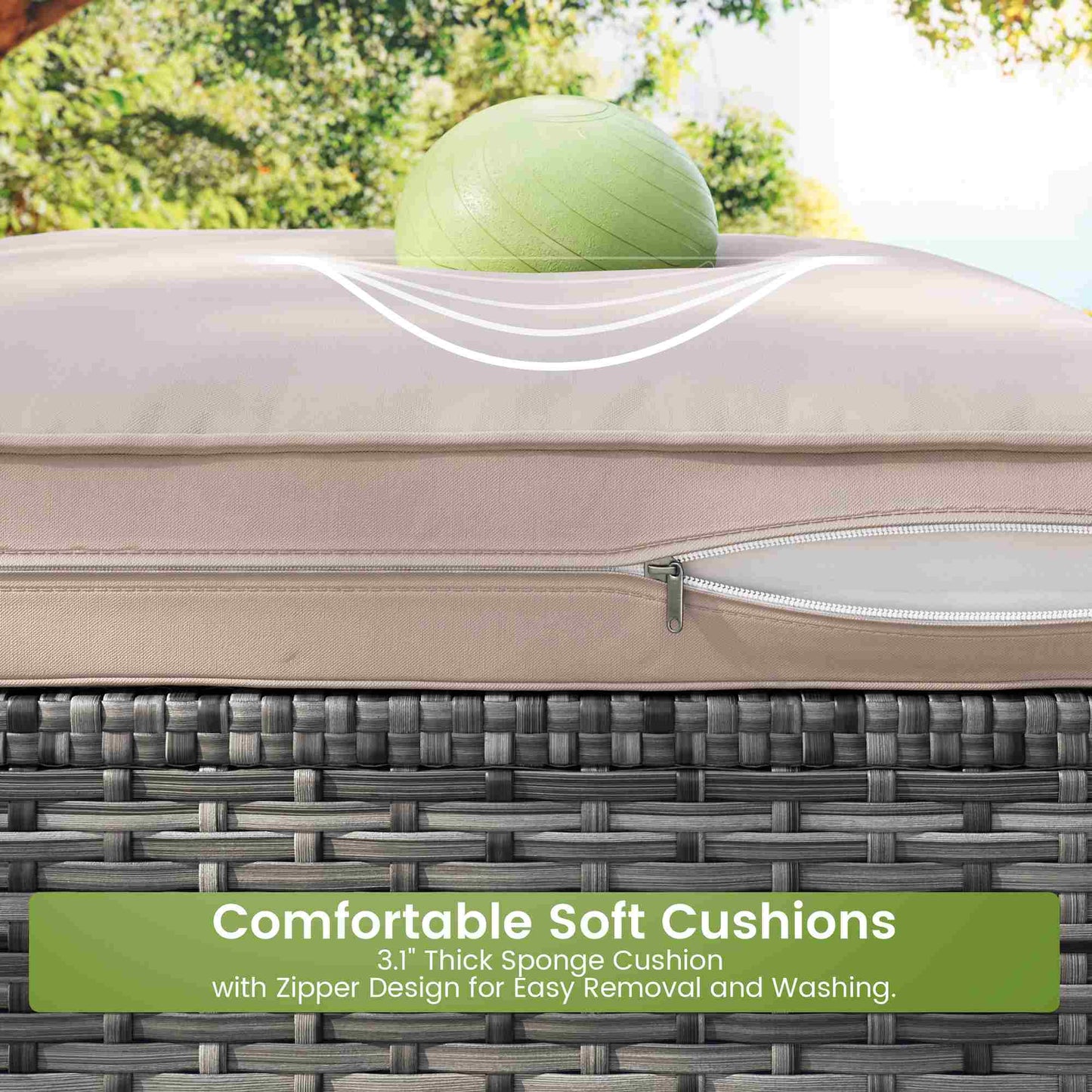8PCS Rattan Outdoor Sofas Set Beige