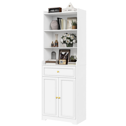 73.2 Inches Storage Cabinets with Doors and Drawer White